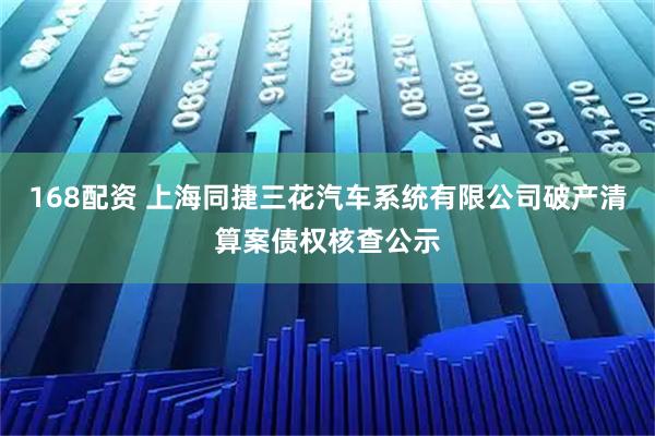 168配资 上海同捷三花汽车系统有限公司破产清算案债权核查公示